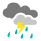 Pluies fortes ou modérées avec tonnerre dans la région